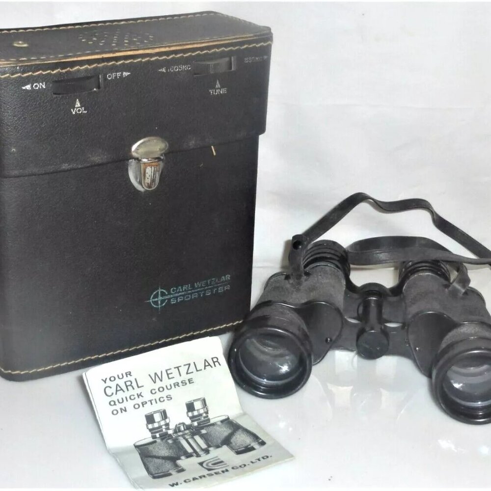 RARE Vintage Binoculars w/ RADIO Carl Wetzlar Sportster BINOCULARS 8x40